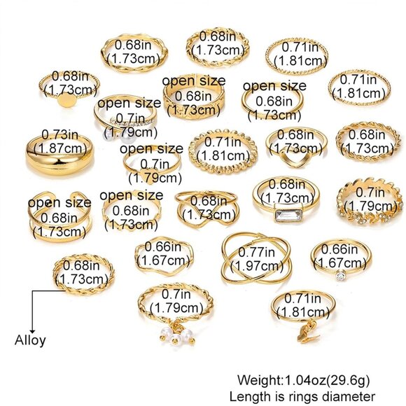 Women's Vintage Stackable Joint Finger Midi Rings Dainty Cubic Zirconia Jewelry - Picture 7 of 8